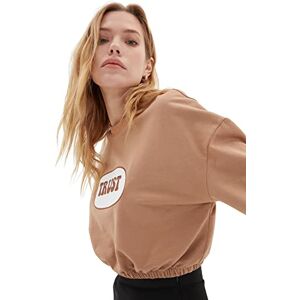 Trendyol Sweatshirt i bomullsblandning brun normal L brun, Brun Trendyol Sweatshirt i bomullsblandning brun normal L brun, Brun