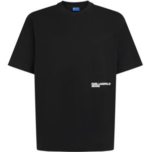 KARL LAGERFELD JEANS , män, avslappnande korta ärmar, ram te, avslappnad passform, svart, L KARL LAGERFELD JEANS , män, avslappnande korta ärmar, ram te, avslappnad passform, svart, L