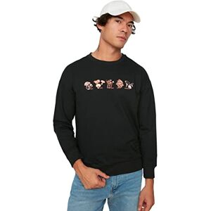 Trendyol Herr rund hals vanlig vanlig sweatshirt, svart, S, Svart, S Trendyol Herr rund hals vanlig vanlig sweatshirt, svart, S, Svart, S