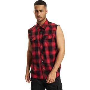 Brandit Herr kontrolltröja ärmlös skjorta, röd-svart, 5XL Brandit Herr kontrolltröja ärmlös skjorta, röd-svart, 5XL