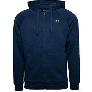 Under Armour Rival anpassad hel dragkedja, andningsbar herrjacka med huva, bekväm huvtröja med dragkedja med snäv passform, Marinblå/blå, XS Under Armour Rival anpassad hel dragkedja, andningsbar herrjacka med huva, bekväm huvtröja med dragkedja med snäv passform, Marinblå/blå, XS