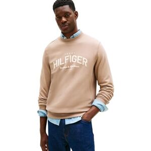 Tommy Hilfiger herr HILFIGER ARCH CREW NECK MW0MW40067 pullover tröja, beige, L, Beige (kustbrungrått), L Tommy Hilfiger herr HILFIGER ARCH CREW NECK MW0MW40067 pullover tröja, beige, L, Beige (kustbrungrått), L