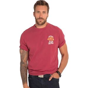 JP 1880 , män, stora storlekar, t-shirt, halvärm, aid washed, tryck, rund hals, Bordeaux, 3XL JP 1880 , män, stora storlekar, t-shirt, halvärm, aid washed, tryck, rund hals, Bordeaux, 3XL