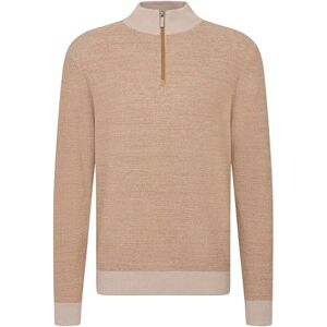 bugatti Herr Troyer stickad tröja ståkrage kort dragkedja normal passform, 60 taupe, XL bugatti Herr Troyer stickad tröja ståkrage kort dragkedja normal passform, 60 taupe, XL