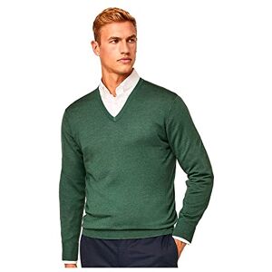 Hackett London GMD Merino Silk V NCK pullover tröja för män, Grn Topiary, XS Hackett London GMD Merino Silk V NCK pullover tröja för män, Grn Topiary, XS