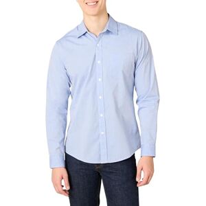 Amazon Essentials mäns Slim-Fit långärmad poplin-skjorta, fransk blå, Large Amazon Essentials mäns Slim-Fit långärmad poplin-skjorta, fransk blå, Large