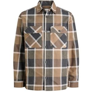 JACK & JONES Jprrayle Melange Check L/S Overshirt Sn, maltboll, XL JACK & JONES Jprrayle Melange Check L/S Overshirt Sn, maltboll, XL