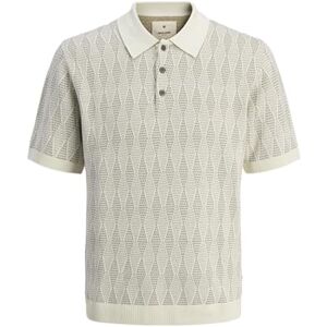 JACK & JONES herr Jprblujude Knit Jaquard Polo Ss, Viskande vit, XS JACK & JONES herr Jprblujude Knit Jaquard Polo Ss, Viskande vit, XS