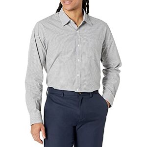 Amazon Essentials Men's Långärmad ledig poplinskjorta med normal passform, Grå Gingang, XXL Amazon Essentials Men's Långärmad ledig poplinskjorta med normal passform, Grå Gingang, XXL