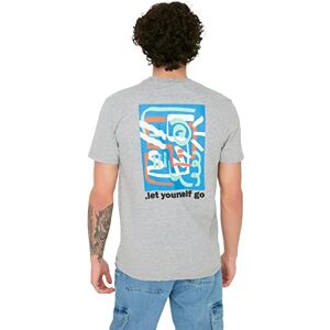 Trendyol Herr grå herr slim fit tryckt kortärmad t-shirt grå, liten Trendyol Herr grå herr slim fit tryckt kortärmad t-shirt grå, liten