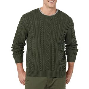 Amazon Essentials långärmad herr 100% bomull fiskare kabel rund hals tröja, mörk oliv, medium Amazon Essentials långärmad herr 100% bomull fiskare kabel rund hals tröja, mörk oliv, medium