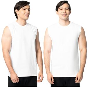 Fruit of the Loom Men's Eversoft Cotton Sleeveless Tees, Tank Tops & Muscles, Moisture Wicking & Breathable, Sizes S-4X, Muscle-2 Pack-White Fruit of the Loom Men's Eversoft Cotton Sleeveless Tees, Tank Tops & Muscles, Moisture Wicking & Breathable, Sizes S-4X, Muscle-2 Pack-White