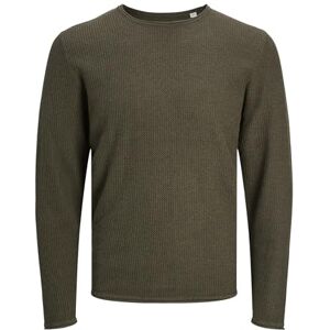 JACK & JONES stickad tröja för män, enfärgad stickad tröja, OLIVNATT, XS JACK & JONES stickad tröja för män, enfärgad stickad tröja, OLIVNATT, XS