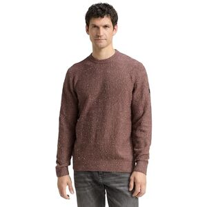 TOM TAILOR herrtröja, 39277 – Mörkbrun flerfärgad Neps, XL TOM TAILOR herrtröja, 39277 – Mörkbrun flerfärgad Neps, XL
