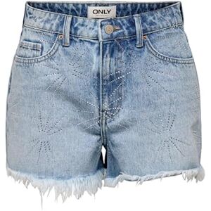 ONLY Onlgabi Rhinestone Hw Rw shorts DNM Azg, Ljusblå denim, M ONLY Onlgabi Rhinestone Hw Rw shorts DNM Azg, Ljusblå denim, M