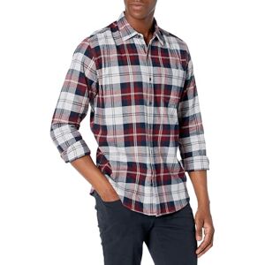 Amazon Essentials Men's Långärmad flanellskjorta (finns i Big & Tall), Vinröd Grå Rutig, XL Amazon Essentials Men's Långärmad flanellskjorta (finns i Big & Tall), Vinröd Grå Rutig, XL