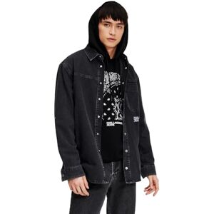 KARL LAGERFELD JEANS , Herr, Vanlig Jeansskjorta, Vanlig Fit, Grå, S KARL LAGERFELD JEANS , Herr, Vanlig Jeansskjorta, Vanlig Fit, Grå, S