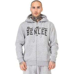 BENLEE sweatjacka med huva för män med dragkedja, normal passform Vitalino, Marl grå/svart, 3XL BENLEE sweatjacka med huva för män med dragkedja, normal passform Vitalino, Marl grå/svart, 3XL