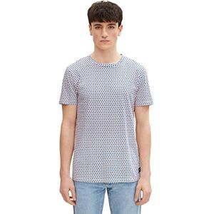TOM TAILOR Denim Herr T-shirt med tryck 1031138, 29714 Blue Geometric Element Print, XL TOM TAILOR Denim Herr T-shirt med tryck 1031138, 29714 Blue Geometric Element Print, XL