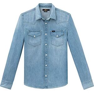Lee Västerländsk skjorta fritidsskjorta för män, Blå (Frost Blue), XL Lee Västerländsk skjorta fritidsskjorta för män, Blå (Frost Blue), XL