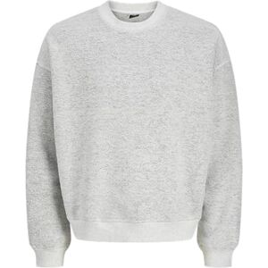 JACK & JONES Jcomotion texturerad sweat crew neck, Ljusgrå melange, L JACK & JONES Jcomotion texturerad sweat crew neck, Ljusgrå melange, L