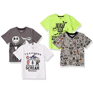 Amazon Essentials Disney Marvel Star Wars kortärmad v-ringad t-shirt för pojkar, 4-pack, Nightmare Doodle, X-Small Amazon Essentials Disney Marvel Star Wars kortärmad v-ringad t-shirt för pojkar, 4-pack, Nightmare Doodle, X-Small