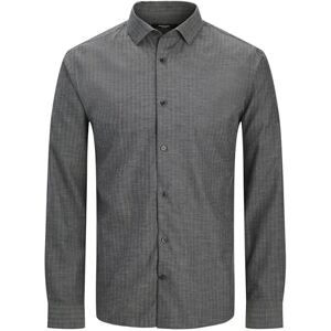 JACK & JONES Jprblaparker Melange L/S Shirt Bf, svart, M JACK & JONES Jprblaparker Melange L/S Shirt Bf, svart, M
