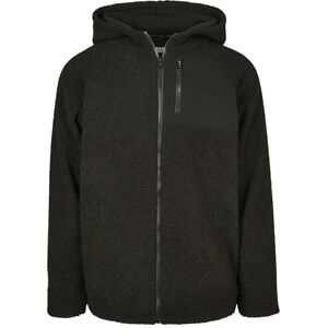 Urban Classics Herrjacka, sherpa, dragkedja, jacka, teddy-jacka med huva, Svart (svart 00007), S Urban Classics Herrjacka, sherpa, dragkedja, jacka, teddy-jacka med huva, Svart (svart 00007), S