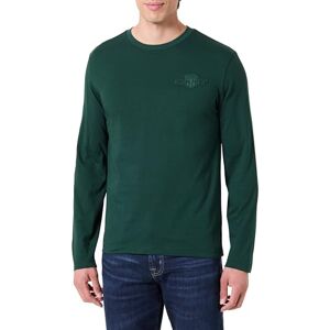 GANT REG Tonal Shield LS T-shirt, Grön, XL GANT REG Tonal Shield LS T-shirt, Grön, XL