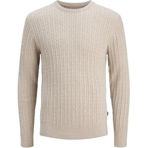 JACK & JONES Jjeemil stickad kabel crew neck Noos, Havregryn, XXL JACK & JONES Jjeemil stickad kabel crew neck Noos, Havregryn, XXL