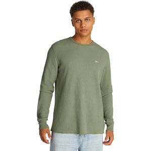 Tommy Jeans herr TJM SLIM WAFFLE LS TEE EXT L/S t-shirt, grön, XS, Grön (Aruba Grön), XS Tommy Jeans herr TJM SLIM WAFFLE LS TEE EXT L/S t-shirt, grön, XS, Grön (Aruba Grön), XS