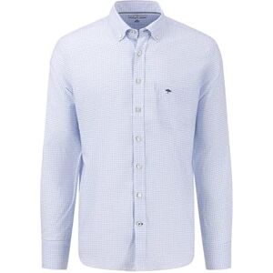 FYNCH-HATTON mjuk Oxford skjorta av bomull vit/blå/L FYNCH-HATTON mjuk Oxford skjorta av bomull vit/blå/L