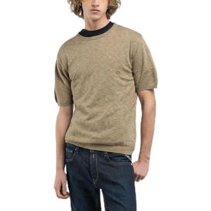 Replay Herr regular fit kortärmad tröja, 875 Military Khaki, L Replay Herr regular fit kortärmad tröja, 875 Military Khaki, L
