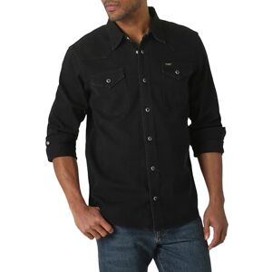 Wrangler Ikonisk denim regular fit snap skjorta skjorta med button-down-krage, Svart denim, XL Wrangler Ikonisk denim regular fit snap skjorta skjorta med button-down-krage, Svart denim, XL