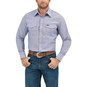 Wrangler herr Skjorta Cowboy Cut Western Långärmad Snap Work Skjorta Tvättad Finish, Chambray, 16-34 Wrangler herr Skjorta Cowboy Cut Western Långärmad Snap Work Skjorta Tvättad Finish, Chambray, 16-34