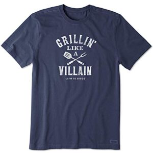 Life Is Good mäns grillin 'Like a Villain' kross t-shirt herr kross t-shirt Darkest Blue XL Life Is Good mäns grillin 'Like a Villain' kross t-shirt herr kross t-shirt Darkest Blue XL