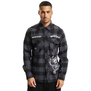 Brandit Bastards – långärmad rutig skjorta för män svart/grå, Schwarz/Grau, S Brandit Bastards – långärmad rutig skjorta för män svart/grå, Schwarz/Grau, S