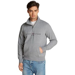 Tommy Hilfiger TOMMY LOGO MOCKNECK MW0MW20954, halv dragkedja tröja, grå, XXXL, Grå (medium grå ljung), 3XL stor Tommy Hilfiger TOMMY LOGO MOCKNECK MW0MW20954, halv dragkedja tröja, grå, XXXL, Grå (medium grå ljung), 3XL stor