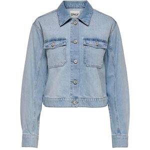 ONLY Onllumi Ls Rhinestone jacka DNM PIM, Ljusblå denim, L ONLY Onllumi Ls Rhinestone jacka DNM PIM, Ljusblå denim, L