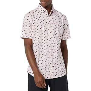 Amazon Essentials kortärmad stretch poplin-skjorta för män (finns i stora och långa), ljusrosa palmbladstryck, Large Amazon Essentials kortärmad stretch poplin-skjorta för män (finns i stora och långa), ljusrosa palmbladstryck, Large