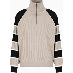 Giorgio Armani Men's Utiltiy Edge, färgkontrastärmar, tröja, flerfärgad, L, Rostad cashew/Deep Navy, L Giorgio Armani Men's Utiltiy Edge, färgkontrastärmar, tröja, flerfärgad, L, Rostad cashew/Deep Navy, L