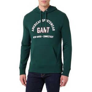 GANT Tryckt grafisk huvtröja, Tartan grön, XXL GANT Tryckt grafisk huvtröja, Tartan grön, XXL