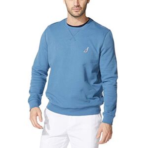 Nautica Herr Basic fleecetröja med rund hals, Blå akter, XL Nautica Herr Basic fleecetröja med rund hals, Blå akter, XL
