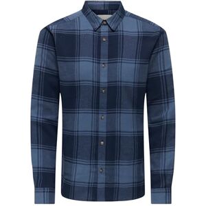 Only & Sons Onsgudmund Ls Checked Shirt Noos, marinblå blazer, M Only & Sons Onsgudmund Ls Checked Shirt Noos, marinblå blazer, M