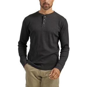 Wrangler Authentics långärmad våffla Henley för män, kaviar, L Wrangler Authentics långärmad våffla Henley för män, kaviar, L