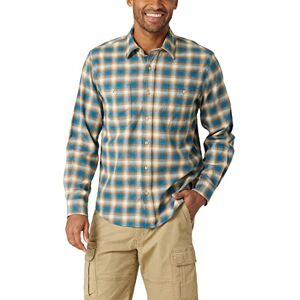 Wrangler Authentics Herr moln flanell vävd skjorta knapp, himmelsk, S Wrangler Authentics Herr moln flanell vävd skjorta knapp, himmelsk, S