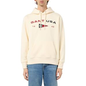 GANT Graphic Sweat huvtröja för män, kräm, 3XL GANT Graphic Sweat huvtröja för män, kräm, 3XL