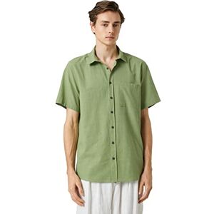 Koton herr basic kortärmad ficka detaljerad klassisk hals skjorta, Khaki (854), S Koton herr basic kortärmad ficka detaljerad klassisk hals skjorta, Khaki (854), S