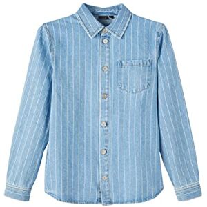 NAME IT Boy's NLMPINIZZA DNM overshirt skjorta, ljusblå denim/ränder: pinstripes, 146/152, Ljusblå denim/ränder: rosa ränder, 146/152 cm NAME IT Boy's NLMPINIZZA DNM overshirt skjorta, ljusblå denim/ränder: pinstripes, 146/152, Ljusblå denim/ränder: rosa ränder, 146/152 cm