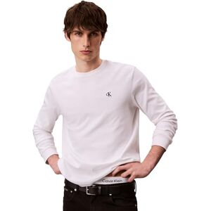 Calvin herr LS Easy Monogram T-tröja LV04RD247G t-shirts, vit (ljus vit), M, Vit (ljusvit), M Calvin herr LS Easy Monogram T-tröja LV04RD247G t-shirts, vit (ljus vit), M, Vit (ljusvit), M